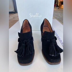 Shellys London Black Tassel Heels